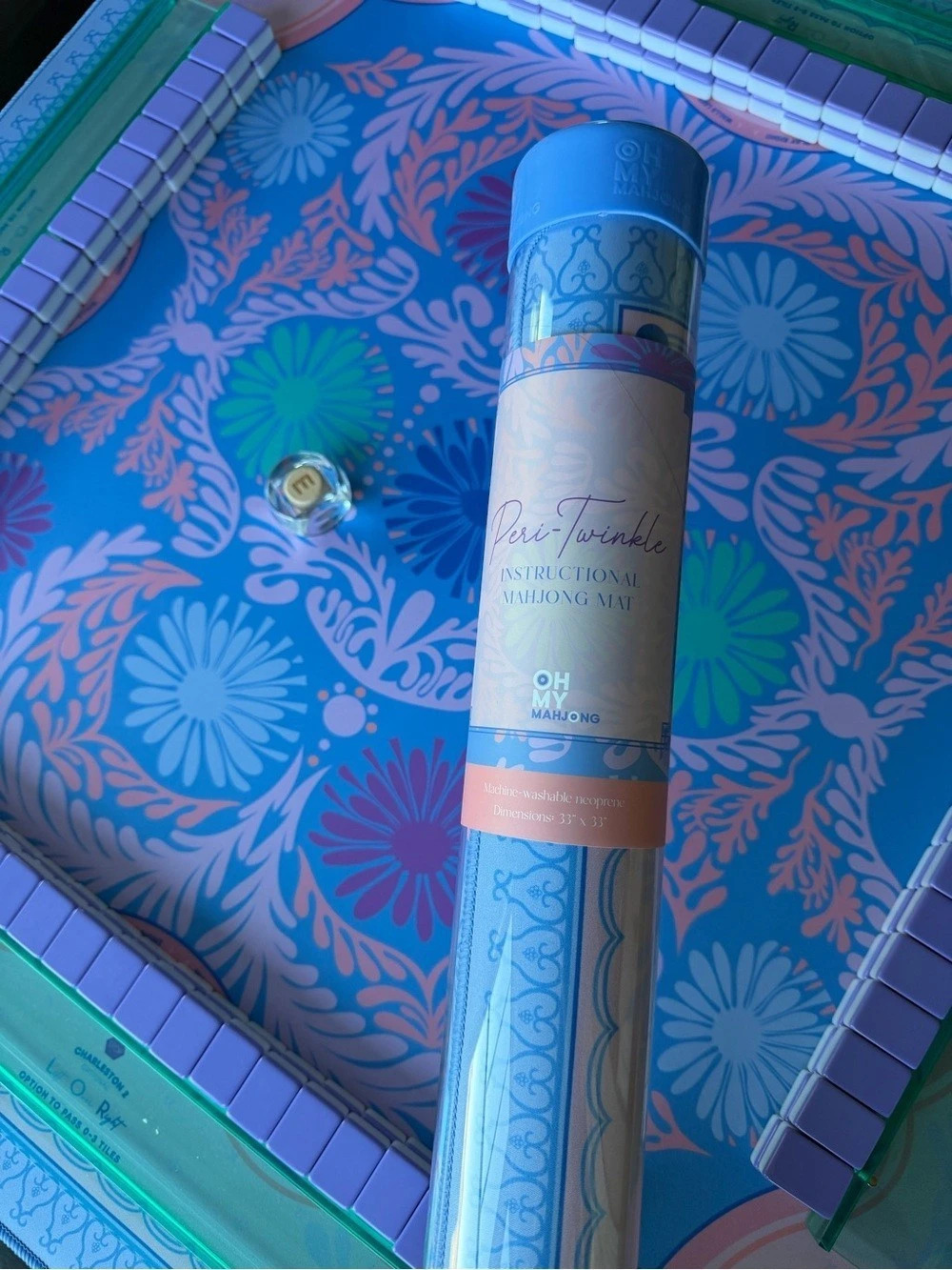 Oh My Mahjong Peri-Twinkle Mat - New Sealed Rolled in Tube Rare